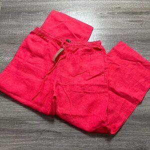 NWT J. Crew Soliel 100% Linen Drapey Wide Pant Coral Size Petite Medium